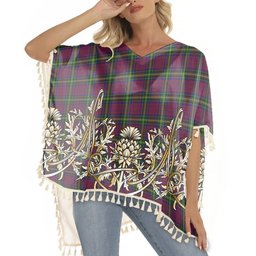 ScotsTee Shop Scottish MacGaugh Tartan Scotland Royal Golden Thistle Square Fringed Shawl