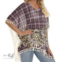 ScotsTee Shop Scottish Jardine of Castlemilk Modern Tartan Scotland Royal Golden Thistle Square Fringed Shawl