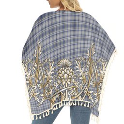 ScotsTee Shop Scottish Yorkshire, The Spirit of Tartan Scotland Royal Golden Thistle Square Fringed Shawl