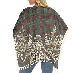 ScotsTee Shop Scottish MacDiarmid 3 Tartan Scotland Royal Golden Thistle Square Fringed Shawl
