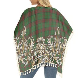 ScotsTee Shop Scottish Maxwell Hunting Tartan Scotland Royal Golden Thistle Square Fringed Shawl