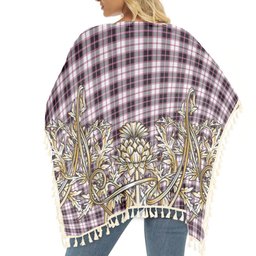 ScotsTee Shop Scottish McPherson Hunting Modern Tartan Scotland Royal Golden Thistle Square Fringed Shawl