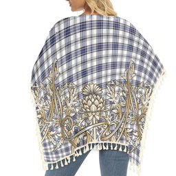 ScotsTee Shop Scottish Hannay SC Tartan Scotland Royal Golden Thistle Square Fringed Shawl