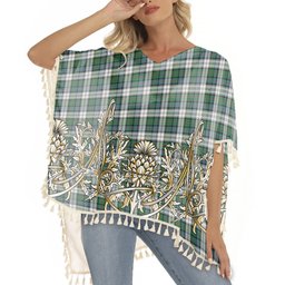 ScotsTee Shop Scottish Malcolm Dress Ancient Tartan Scotland Royal Golden Thistle Square Fringed Shawl