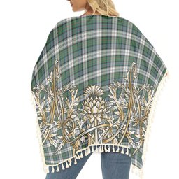 ScotsTee Shop Scottish Malcolm Dress Ancient Tartan Scotland Royal Golden Thistle Square Fringed Shawl