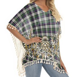 ScotsTee Shop Scottish Malcolm Dress Modern Tartan Scotland Royal Golden Thistle Square Fringed Shawl