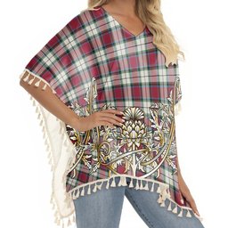 ScotsTee Shop Scottish Rose Dress Modern Tartan Scotland Royal Golden Thistle Square Fringed Shawl