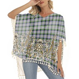 ScotsTee Shop Scottish McNaughton Dress Tartan Scotland Royal Golden Thistle Square Fringed Shawl