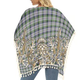 ScotsTee Shop Scottish McNaughton Dress Tartan Scotland Royal Golden Thistle Square Fringed Shawl