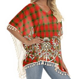 ScotsTee Shop Scottish McQueary Modern Tartan Scotland Royal Golden Thistle Square Fringed Shawl