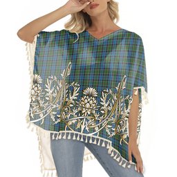 ScotsTee Shop Scottish Kirkpatrick Ancient Tartan Scotland Royal Golden Thistle Square Fringed Shawl