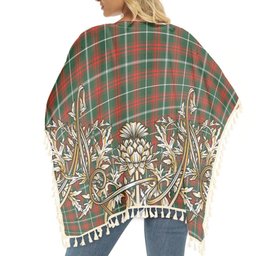 ScotsTee Shop Scottish Prince of Wales Tartan Scotland Royal Golden Thistle Square Fringed Shawl