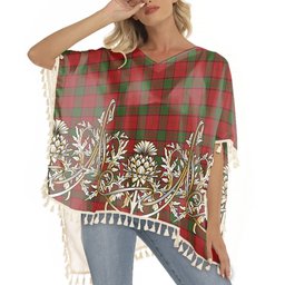 ScotsTee Shop Scottish Maxwell Tartan Scotland Royal Golden Thistle Square Fringed Shawl