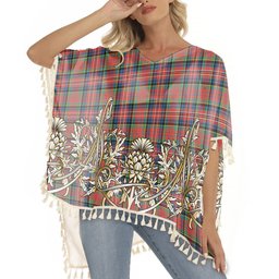 ScotsTee Shop Scottish MacPherson Ancient SC Tartan Scotland Royal Golden Thistle Square Fringed Shawl