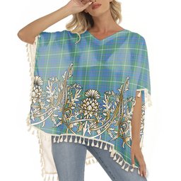 ScotsTee Shop Scottish McIntyre Hunting Ancient Tartan Scotland Royal Golden Thistle Square Fringed Shawl