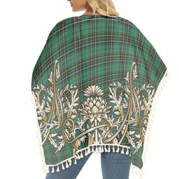 ScotsTee Shop Scottish MacAlpin Ancient Tartan Scotland Royal Golden Thistle Square Fringed Shawl