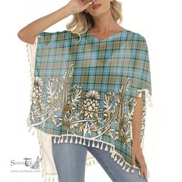 ScotsTee Shop Scottish Porterfield Tartan Scotland Royal Golden Thistle Square Fringed Shawl
