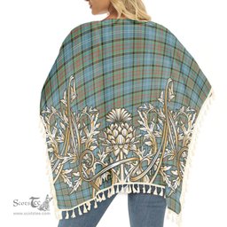 ScotsTee Shop Scottish Porterfield Tartan Scotland Royal Golden Thistle Square Fringed Shawl