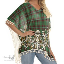 ScotsTee Shop Scottish Kiernan Tartan Scotland Royal Golden Thistle Square Fringed Shawl