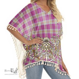 ScotsTee Shop Scottish Yair Dance Tartan Scotland Royal Golden Thistle Square Fringed Shawl