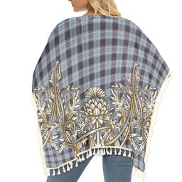 ScotsTee Shop Scottish Royal Canadian Air Force Tartan Scotland Royal Golden Thistle Square Fringed Shawl