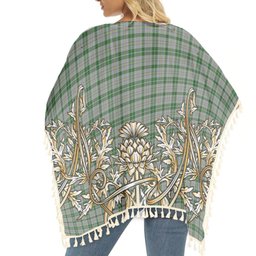 ScotsTee Shop Scottish MacGiboney Dress Tartan Scotland Royal Golden Thistle Square Fringed Shawl
