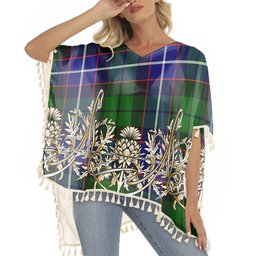 ScotsTee Shop Scottish Russell SC Tartan Scotland Royal Golden Thistle Square Fringed Shawl
