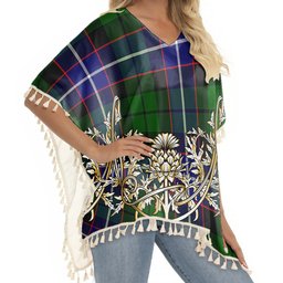 ScotsTee Shop Scottish Russell SC Tartan Scotland Royal Golden Thistle Square Fringed Shawl