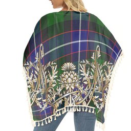 ScotsTee Shop Scottish Russell SC Tartan Scotland Royal Golden Thistle Square Fringed Shawl