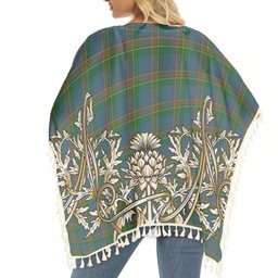 ScotsTee Shop Scottish Yorkland Tartan Scotland Royal Golden Thistle Square Fringed Shawl