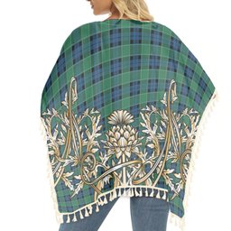 ScotsTee Shop Scottish Graham of Menteith Ancient Tartan Scotland Royal Golden Thistle Square Fringed Shawl