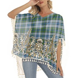 ScotsTee Shop Scottish McNeil Dress Tartan Scotland Royal Golden Thistle Square Fringed Shawl