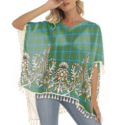ScotsTee Shop Scottish Turnbull Hunting Ancient Clan Tartan Scotland Royal Golden Thistle Square Fringed Shawl