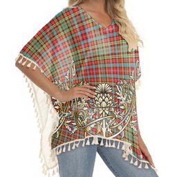 ScotsTee Shop Scottish Ogilvie Tartan Scotland Royal Golden Thistle Square Fringed Shawl