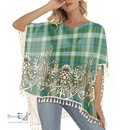 ScotsTee Shop Scottish Johnstone Dress Ancient Tartan Scotland Royal Golden Thistle Square Fringed Shawl