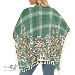 ScotsTee Shop Scottish Johnstone Dress Ancient Tartan Scotland Royal Golden Thistle Square Fringed Shawl