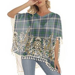 ScotsTee Shop Scottish McDouall Tartan Scotland Royal Golden Thistle Square Fringed Shawl