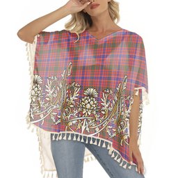 ScotsTee Shop Scottish MacRae Ancient Tartan Scotland Royal Golden Thistle Square Fringed Shawl