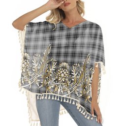 ScotsTee Shop Scottish O'Sullivan-Beare Tartan Scotland Royal Golden Thistle Square Fringed Shawl