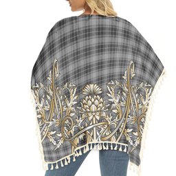 ScotsTee Shop Scottish O'Sullivan-Beare Tartan Scotland Royal Golden Thistle Square Fringed Shawl