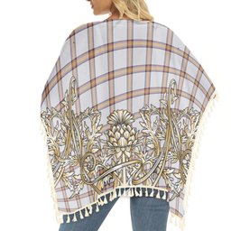 ScotsTee Shop Scottish Young Christina Modern Tartan Scotland Royal Golden Thistle Square Fringed Shawl