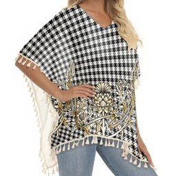ScotsTee Shop Scottish Shepherd Tartan Scotland Royal Golden Thistle Square Fringed Shawl
