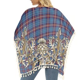 ScotsTee Shop Scottish Greer Tartan Scotland Royal Golden Thistle Square Fringed Shawl