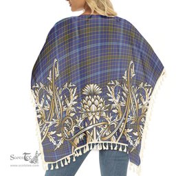 ScotsTee Shop Scottish Knox 2 Tartan Scotland Royal Golden Thistle Square Fringed Shawl