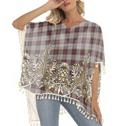 ScotsTee Shop Scottish McInnes Ancient Hunting Tartan Scotland Royal Golden Thistle Square Fringed Shawl