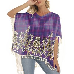 ScotsTee Shop Scottish Pride of Glencoe Tartan Scotland Royal Golden Thistle Square Fringed Shawl