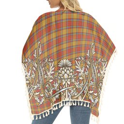 ScotsTee Shop Scottish Scrymgeour Ancient Tartan Scotland Royal Golden Thistle Square Fringed Shawl