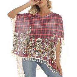ScotsTee Shop Scottish Ritchie Modern Clan Tartan Scotland Royal Golden Thistle Square Fringed Shawl