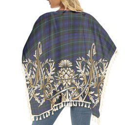 ScotsTee Shop Scottish Semple Tartan Scotland Royal Golden Thistle Square Fringed Shawl
