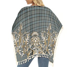 ScotsTee Shop Scottish Ogilvie of Inverarity – VS 1 Tartan Scotland Royal Golden Thistle Square Fringed Shawl
